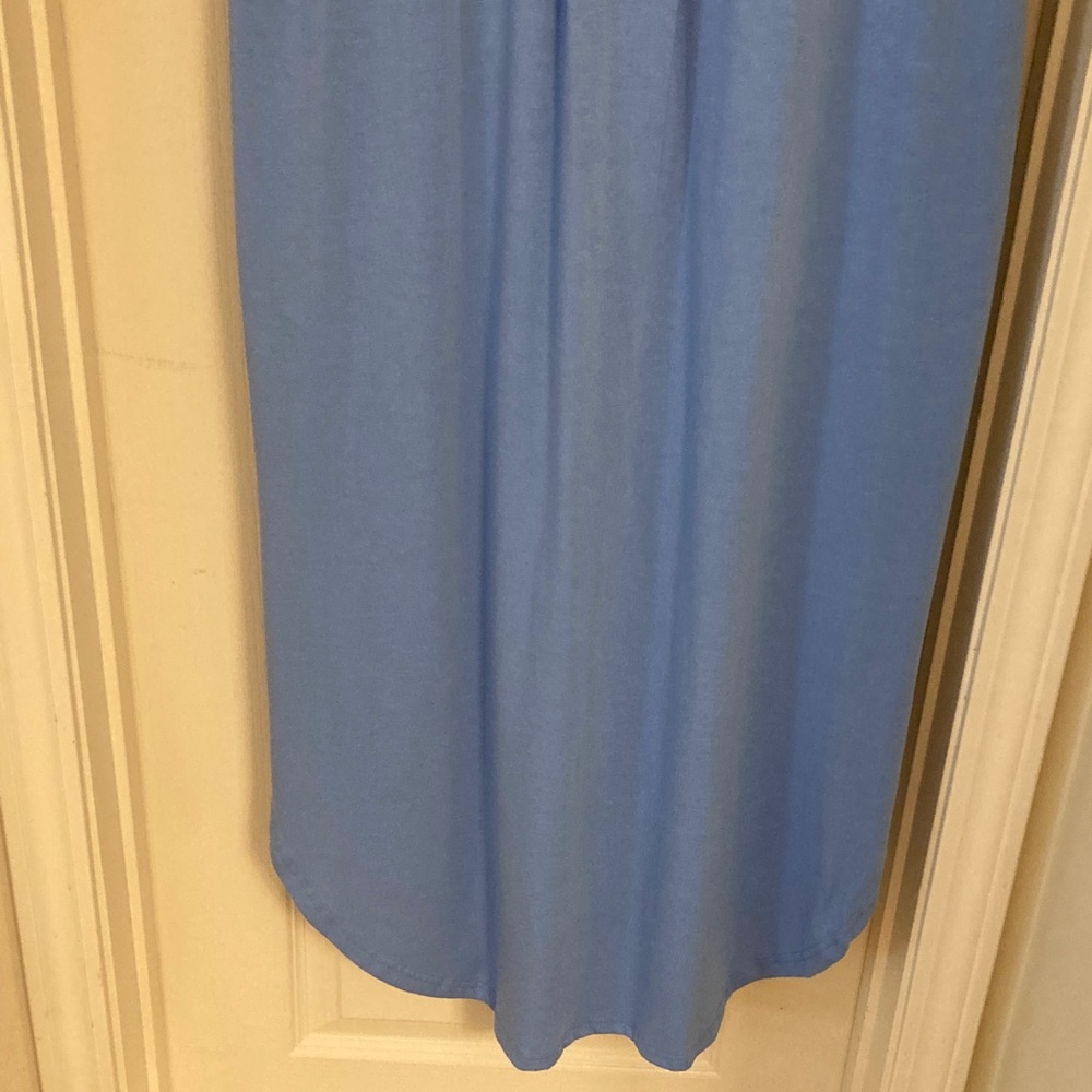 Blue V-Neck Ruffle Sleeve Dress - Picture 10 of 10